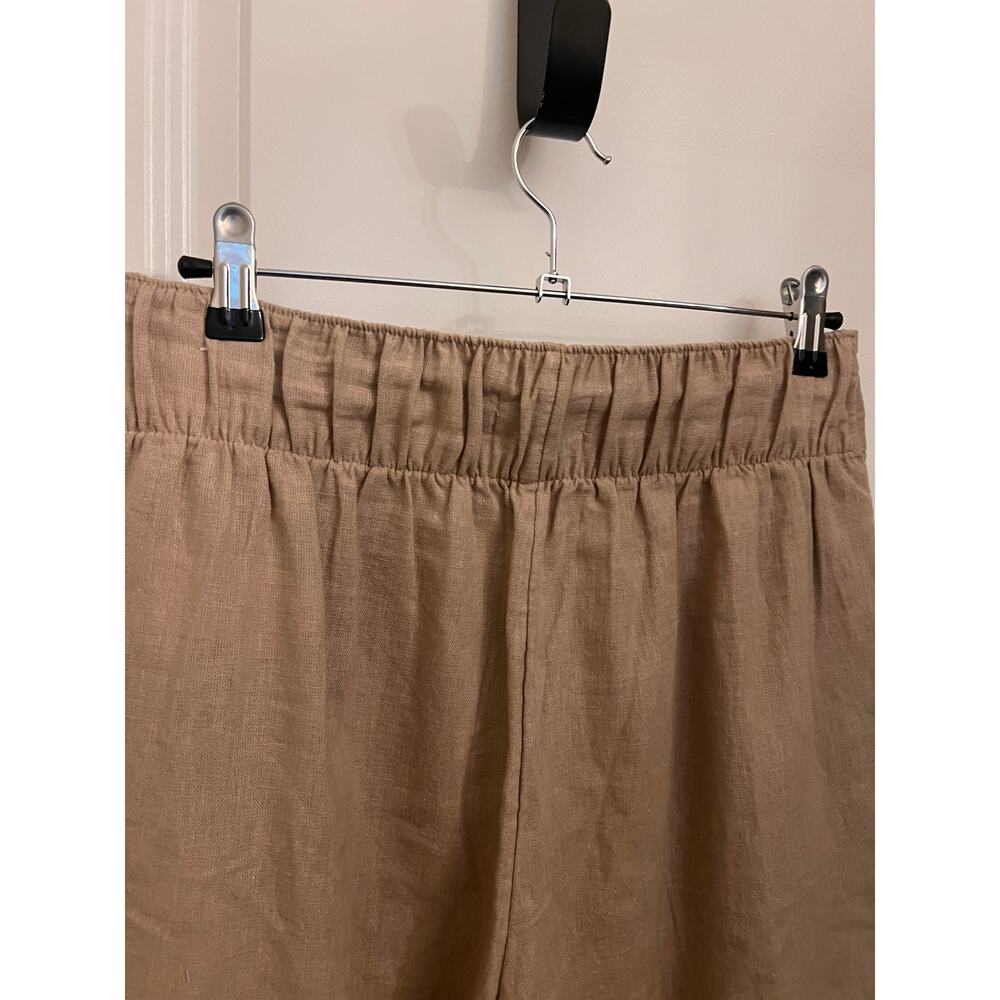 Abercrombie & Fitch Linen Blend Wide Leg Pull on Pants Small Beige Career Resort - Picture 8 of 9